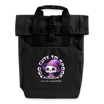 Too Cute to Spook Witch - Roll Top Backpack with Two Handles - black - Front