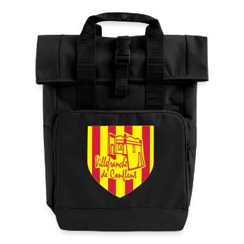 villefranche de conflent,pyrènèes orientales - Roll Top Backpack with Two Handles - black - Front