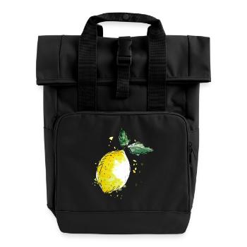 citrus fresh - Roll Top Backpack with Two Handles - black - Front