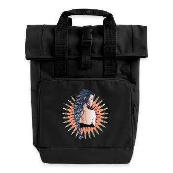 Sunshine - Roll Top Backpack with Two Handles - black - Front