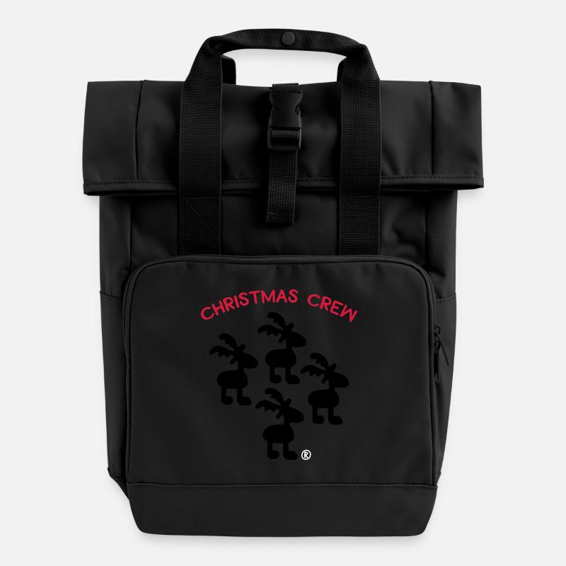 Weihnachten - Rolltop Rucksack mit zwei Griffen - Schwarz
