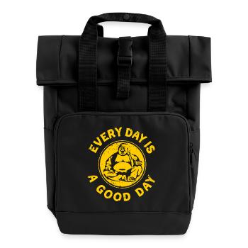 Buddha - Every Day Is A Good Day - Rolltop Rucksack mit zwei Griffen - Schwarz - Vorne