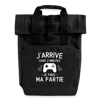 jeux vidéo, console de jeux, fan de jeux vidéo - Sac à dos Roll Top à deux anses - noir - Devant