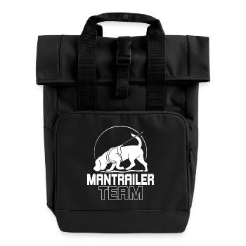 MANTRAILER TEAM Hundesport Suchhunde Hunde Hund - Rolltop Rucksack mit zwei Griffen - Schwarz - Vorne