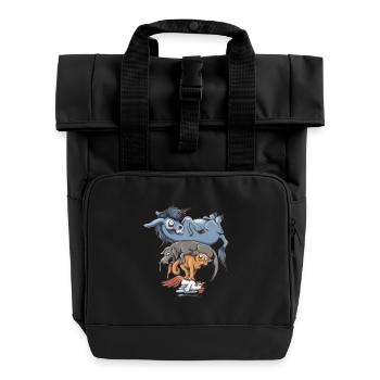 Worth A Try - Roll Top Backpack with Two Handles - black - Front