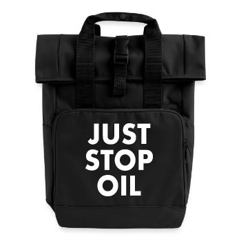 Just stop oil - Rolltop Rucksack mit zwei Griffen - Schwarz - Vorne