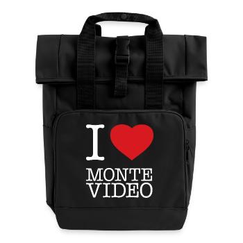 I LOVE MONTEVIDEO Uruguay - Roll Top Backpack with Two Handles - black - Front