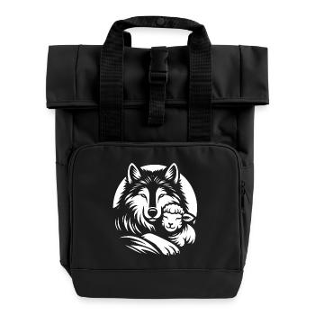 Loup et agneau, nous pouvons tous être amis - Sac à dos Roll Top à deux anses - noir - Devant