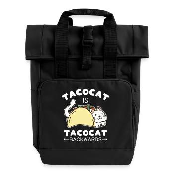 Tacocat ist Tacocat rückwärts - Rolltop Rucksack mit zwei Griffen - Schwarz - Vorne
