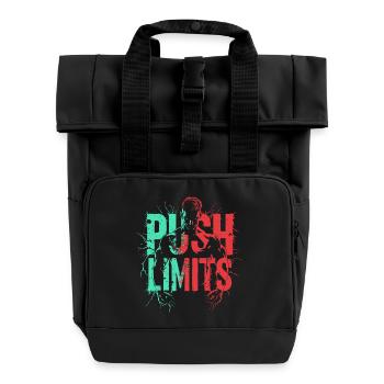 Gym Shirt Push Limit - Rolltop Rucksack mit zwei Griffen - Schwarz - Vorne
