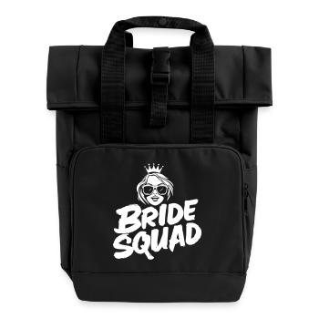 Bride "Bride Squad" design - Roll Top Backpack with Two Handles - black - Front