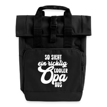 This is what a really cool grandpa looks like Compliment - Roll Top Backpack with Two Handles - black - Front