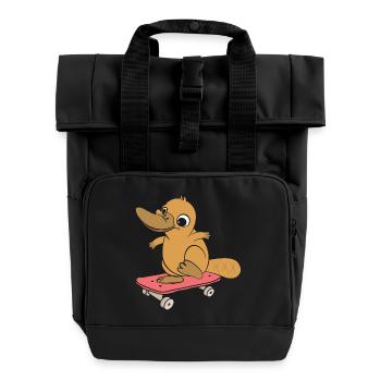 Schnabeltier - Rolltop Rucksack mit zwei Griffen - Schwarz - Vorne