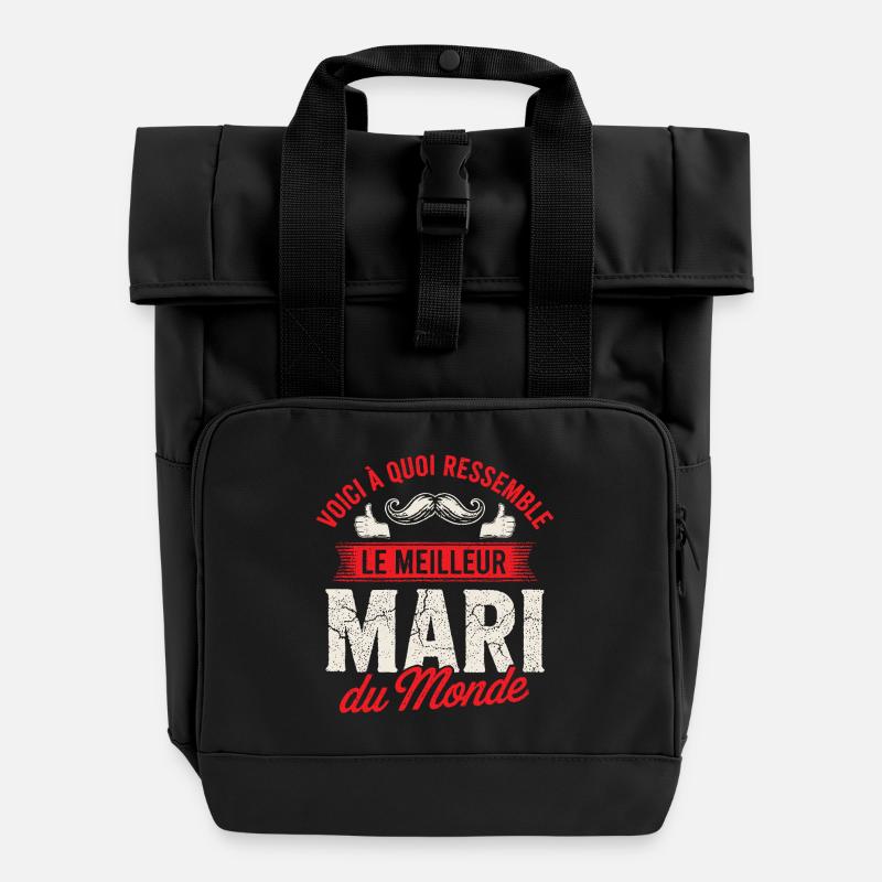 Die Botschaft des besten Ehemanns der Welt für ihren Ehemann - Rolltop Rucksack mit zwei Griffen - Schwarz