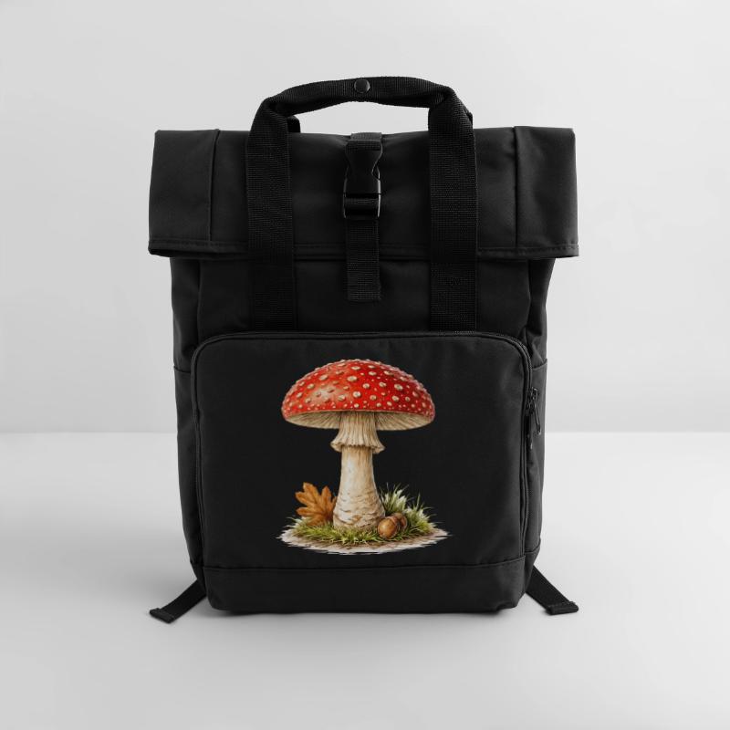 Toadstool Autumn Dream Roll Top Backpack with Two Handles