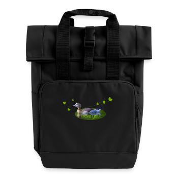 I love you - Roll Top Backpack with Two Handles - black - Front