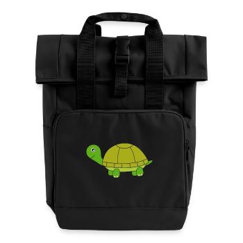 Schildkröte - Rolltop Rucksack mit zwei Griffen - Schwarz - Vorne