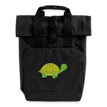 Turtle - Roll Top Backpack with Two Handles - black - Front