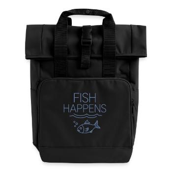 fish happens - Rolltop Rucksack mit zwei Griffen - Schwarz - Vorne
