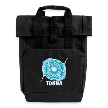 Tonga Blue Sharks - Roll Top Backpack with Two Handles - black - Front