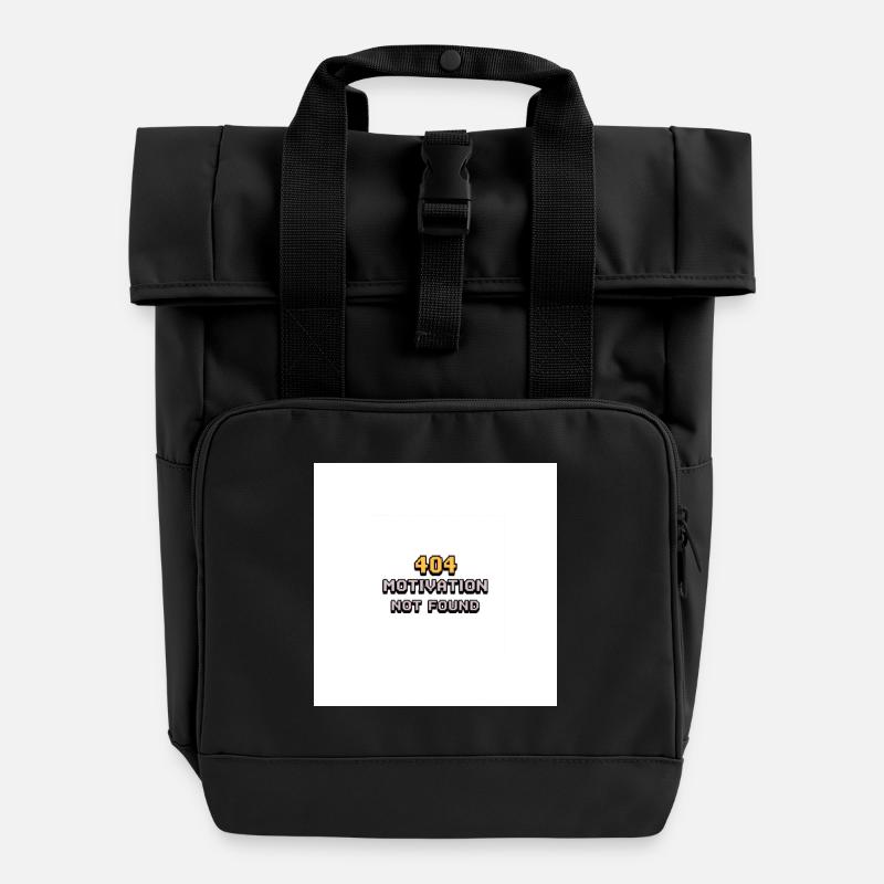 404 Motivation Not found - Rolltop Rucksack mit zwei Griffen - Schwarz