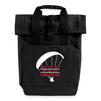 Nur Gleitschirmfliegen - Rolltop Rucksack mit zwei Griffen - Schwarz - Vorne