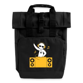 A DJ Plays Cool Music - Roll Top Backpack with Two Handles - black - Front