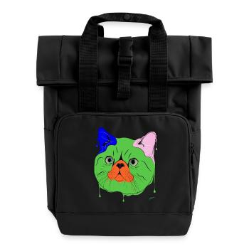 Exotisches Kurzhaar - Rolltop Rucksack mit zwei Griffen - Schwarz - Vorne