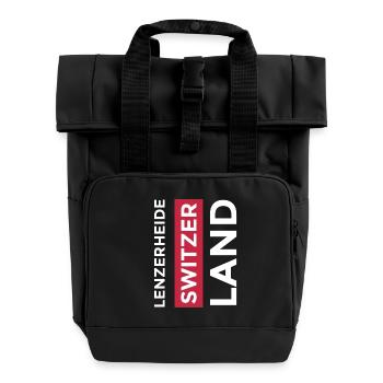 Lenzerheide Souvenir Graubünden Schweiz - Rolltop Rucksack mit zwei Griffen - Schwarz - Vorne