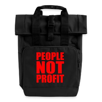 People not profit - Rolltop Rucksack mit zwei Griffen - Schwarz - Vorne