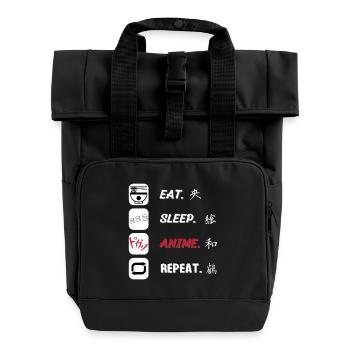 Eat Sleep Anime Repeat - Sac à dos Roll Top à deux anses - noir - Devant