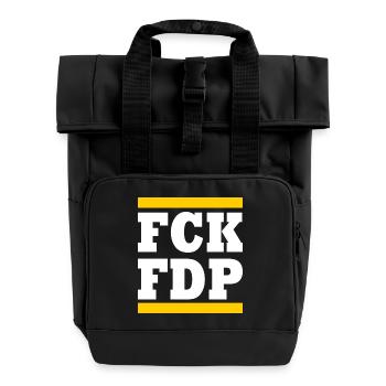 Fck fdp - Sac à dos Roll Top à deux anses - noir - Devant