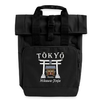 Tokyo, Akasaka Hikawa Jinja, Shrine, Japan - Roll Top Backpack with Two Handles - black - Front