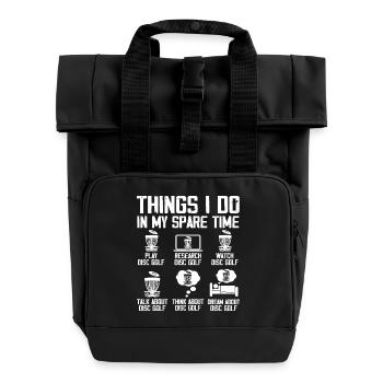 Disc Golf Spieler Disc Golf Disc Golf Spieler - Rolltop Rucksack mit zwei Griffen - Schwarz - Vorne