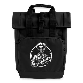 Ich backe für Dich gruseliger Bäckerzombie - Rolltop Rucksack mit zwei Griffen - Schwarz - Vorne