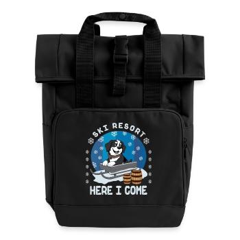 Saint Bernard - Roll Top Backpack with Two Handles - black - Front
