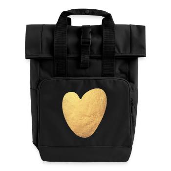 Coeur d’or Yoga Amour Luxe Amour Symbole Mariage - Sac à dos Roll Top à deux anses - noir - Devant