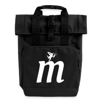 M - Rolltop Rucksack mit zwei Griffen - Schwarz - Vorne