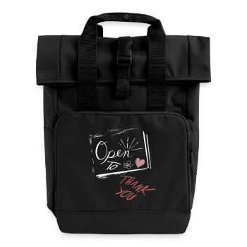 Thank You - Rolltop Rucksack mit zwei Griffen - Schwarz - Vorne