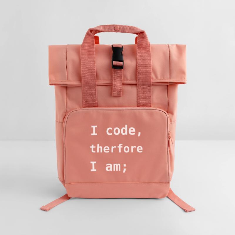 I Code Therefore I Am Sac à dos Roll Top à deux anses