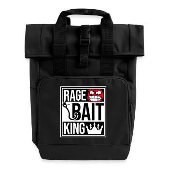 Rage Bait King Online Troll Attention Fun - Roll Top Backpack with Two Handles - black - Front