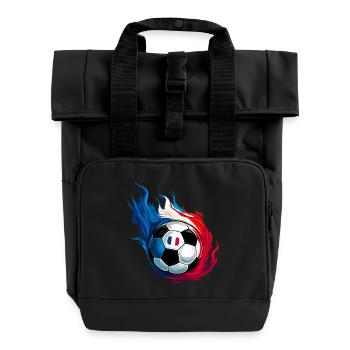France France Football - Soccer - Roll Top Backpack with Two Handles - black - Front