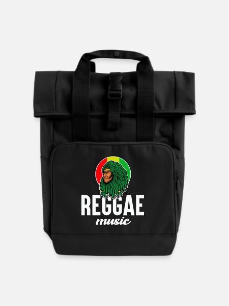 Reggae-Löwe in Rasta-Farben - Rolltop Rucksack mit zwei Griffen - Schwarz