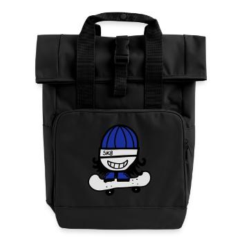 Skateboarder - Roll Top Backpack with Two Handles - black - Front