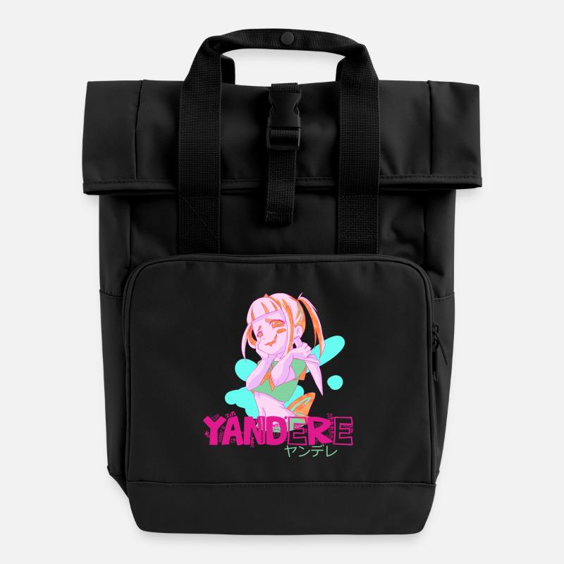 yandere - Rolltop Rucksack mit zwei Griffen - Schwarz