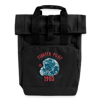 Pilote de chasse - pilotes de chasse de jet shirt design - Sac à dos Roll Top à deux anses - noir - Devant