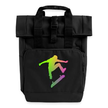 Skater - Rolltop Rucksack mit zwei Griffen - Schwarz - Vorne