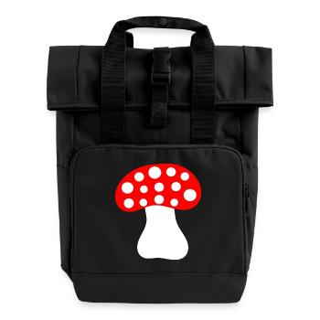 Fliegenpilz, Pilz im Wald Geschenk - Rolltop Rucksack mit zwei Griffen - Schwarz - Vorne