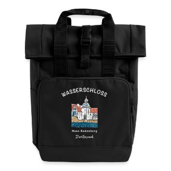 Dortmund, emblématique château entouré de douves Rodenberg - Sac à dos Roll Top à deux anses - noir - Devant
