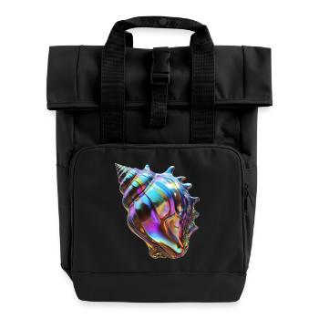 Chromatische Muschel - Rolltop Rucksack mit zwei Griffen - Schwarz - Vorne